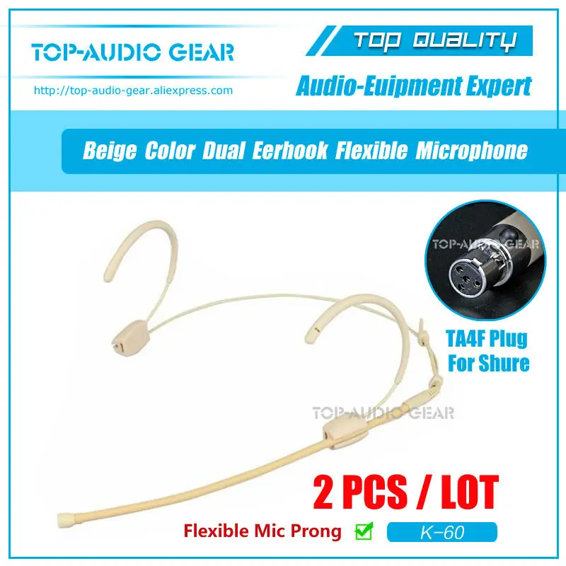 Высококачественный 2 шт./лот Flesh 4 контактный разъем TA4F Mini XLR гарнитура с ушным