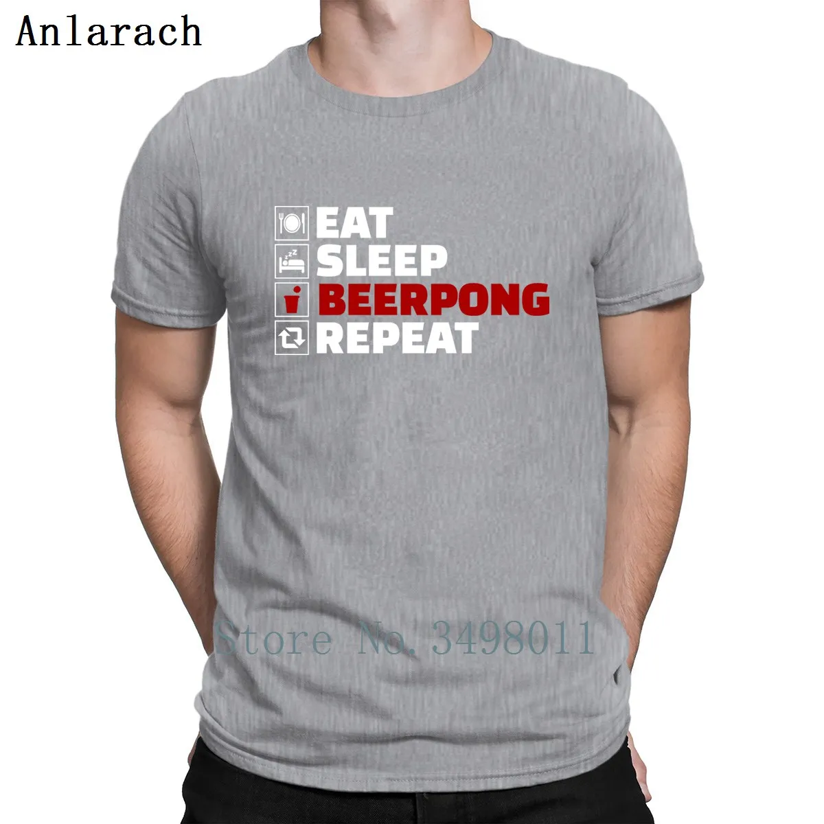 Футболка Eat Sleep Beerpong Repeat дизайнерская футболка из 100% хлопка S-Xxxl новая весенняя