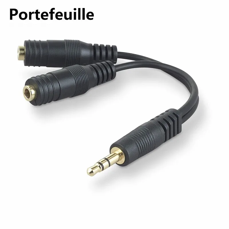 Portefeuille Динамик наушников 3.5 мм AUX аудиокабель Splitter адаптер для iPhone 6 S плюс 5 s 5S se 4 4S