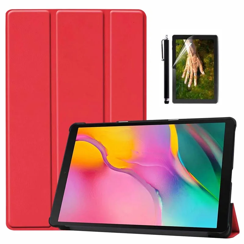 Red.3in1 Для samsung Galaxy Tab A 10,1, ультра тонкий резиновый чехол для Galaxy Tab A 10,1 '', SM-T510/SM-T515, планшет - Цвет: Red.3in1
