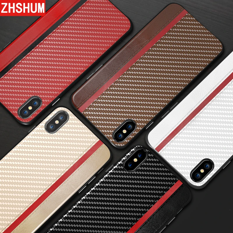 Роскошный чехол из углеродного волокна для Iphone XS MAX XR X 8 7 Plus 6s 6 бампер задняя