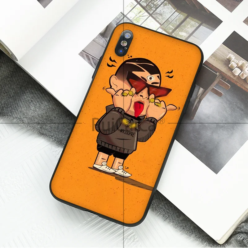 Ruicaica Bad Bunny Рэппер черный мягкий чехол для телефона Apple iPhone 8 7 6 6S Plus X XS MAX 5 5S SE XR