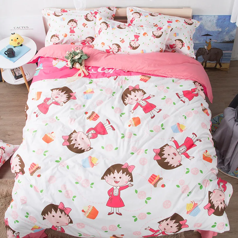 Комплект постельного белья Аниме Chibi Maruko Chan для девочек/детей 3/4 шт. комплект