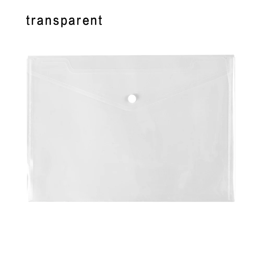 transparent white А4, прозрачный пакет для документов, бумажная папка для файлов, канцелярские принадлежности, школьный офисный прозрачный пакет для файлов, бумажный держатель, 6 цветов - Цвет: transparent white