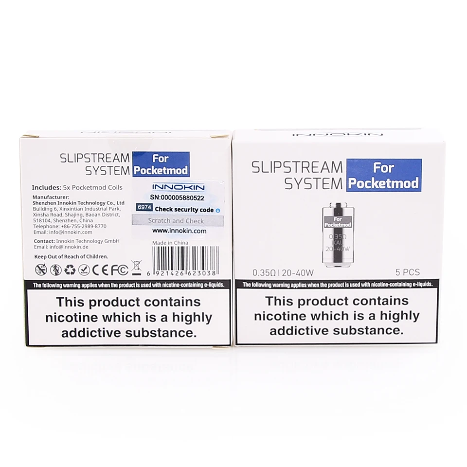 100% оригинал 5 шт. катушка Innokin Pocketmod головка 1.2ohm/0.35ohm MTL DTL катушки для Slipstream системы