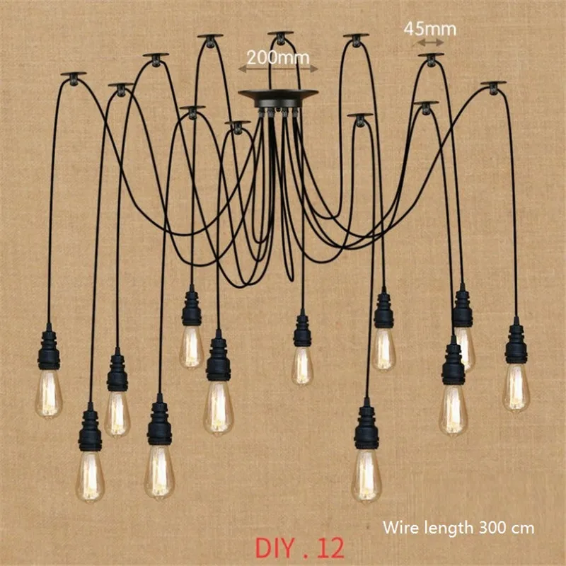 Industrial Pipe Lamp Loft Vintage Pendant Light Edison Dining Room DIY Iron Hanglamp Home Decor Lighting Luminaire | Лампы и освещение