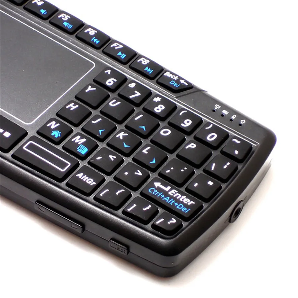 69 клавиш QWERTY клавиатура Мини клавиатура 2,4 ГГц Беспроводная Fly Air мышь комбо умный тачпад для компьютера ТВ коробка HTPC черный