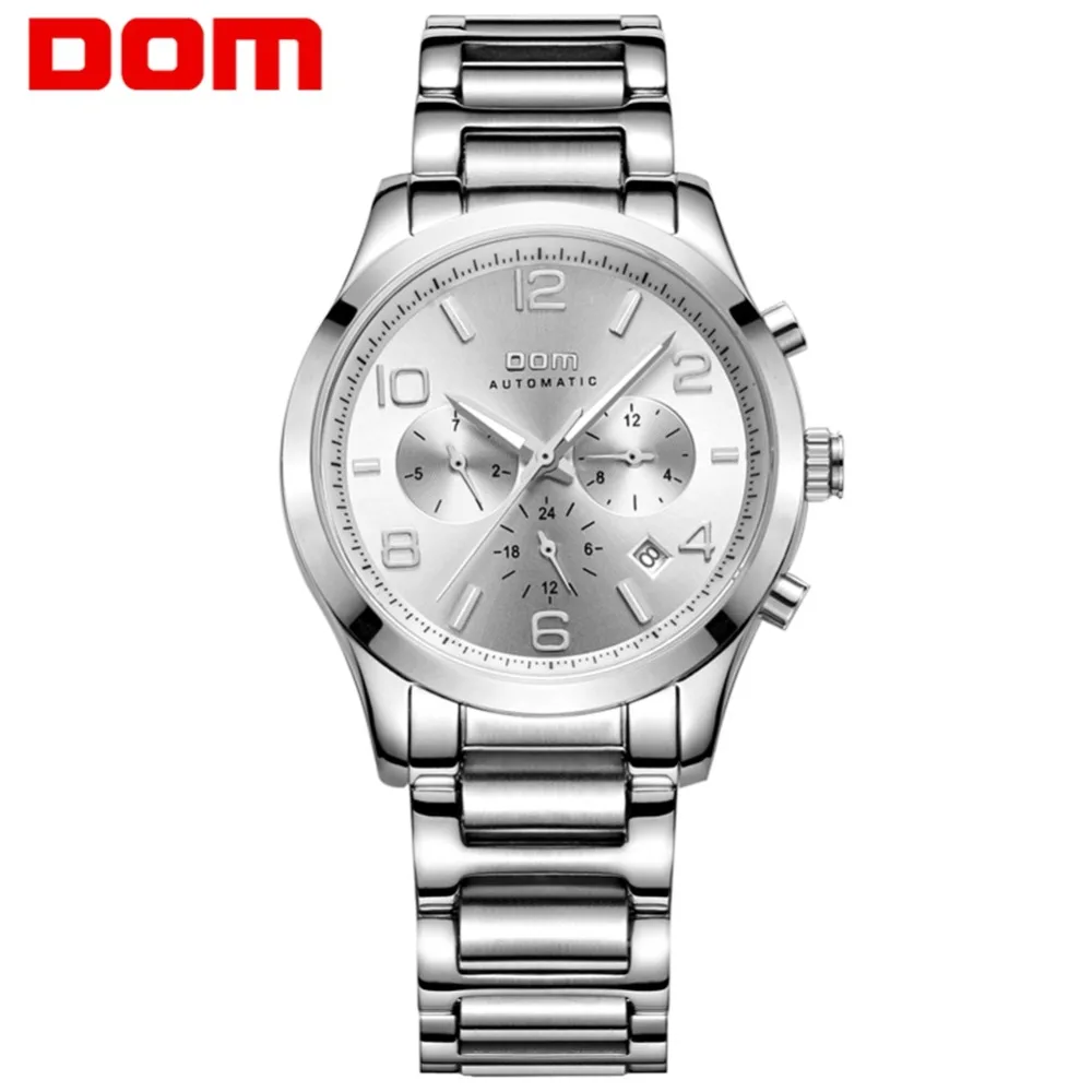 DOM мужские часы от ведущего бренда класса люкс водонепроницаемые Механические