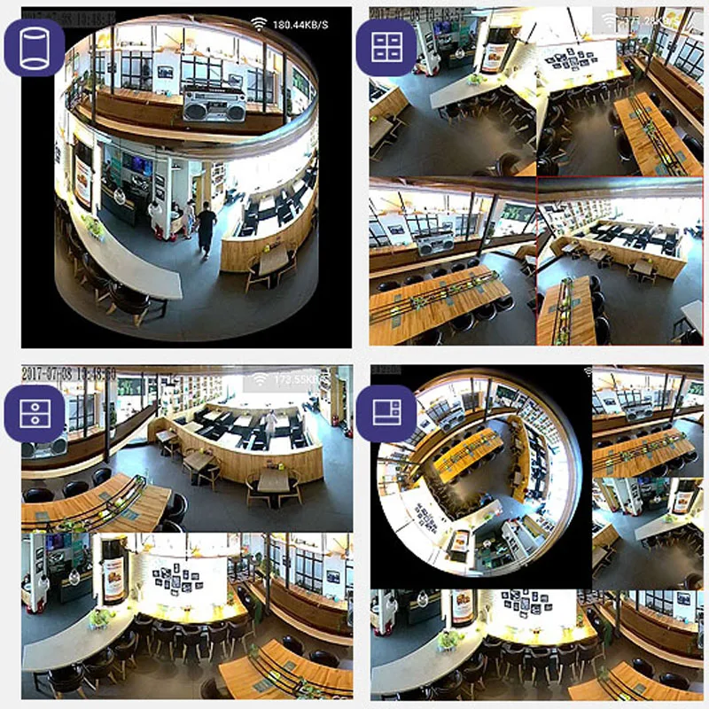 1080P H.264 HD Wifi лампа светильник камера видеонаблюдения рыбий глаз датчик движения Led