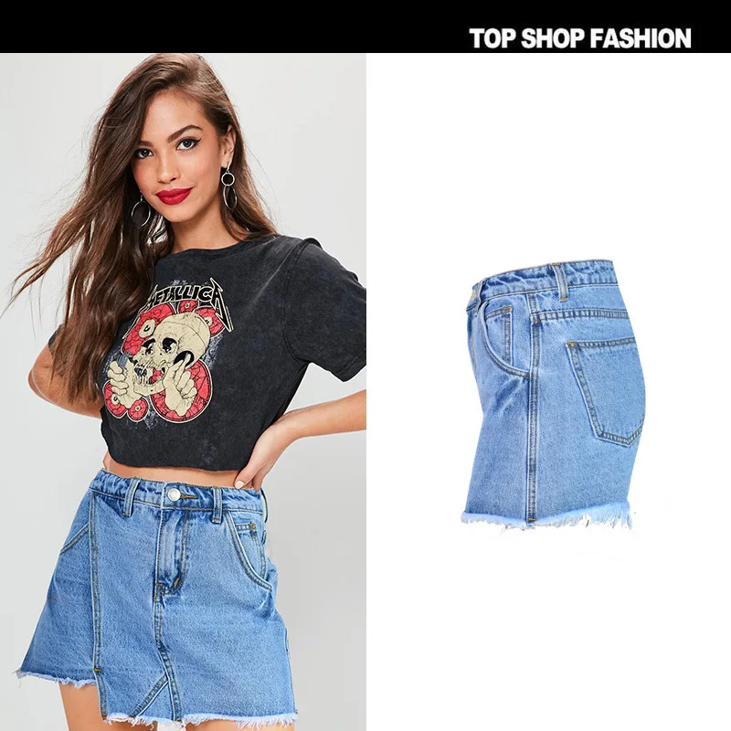 Женская джинсовая юбка Skort Under 2018 популярные крутые летние шорты женские бермуды