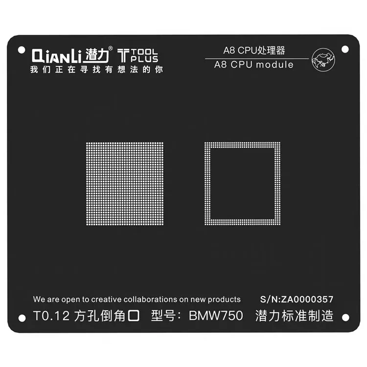 3D/2D QianLi CPU A12/A11/A10/A9/A8/A7 ОЗУ Reballing черный трафарет растительная Оловянная стальная