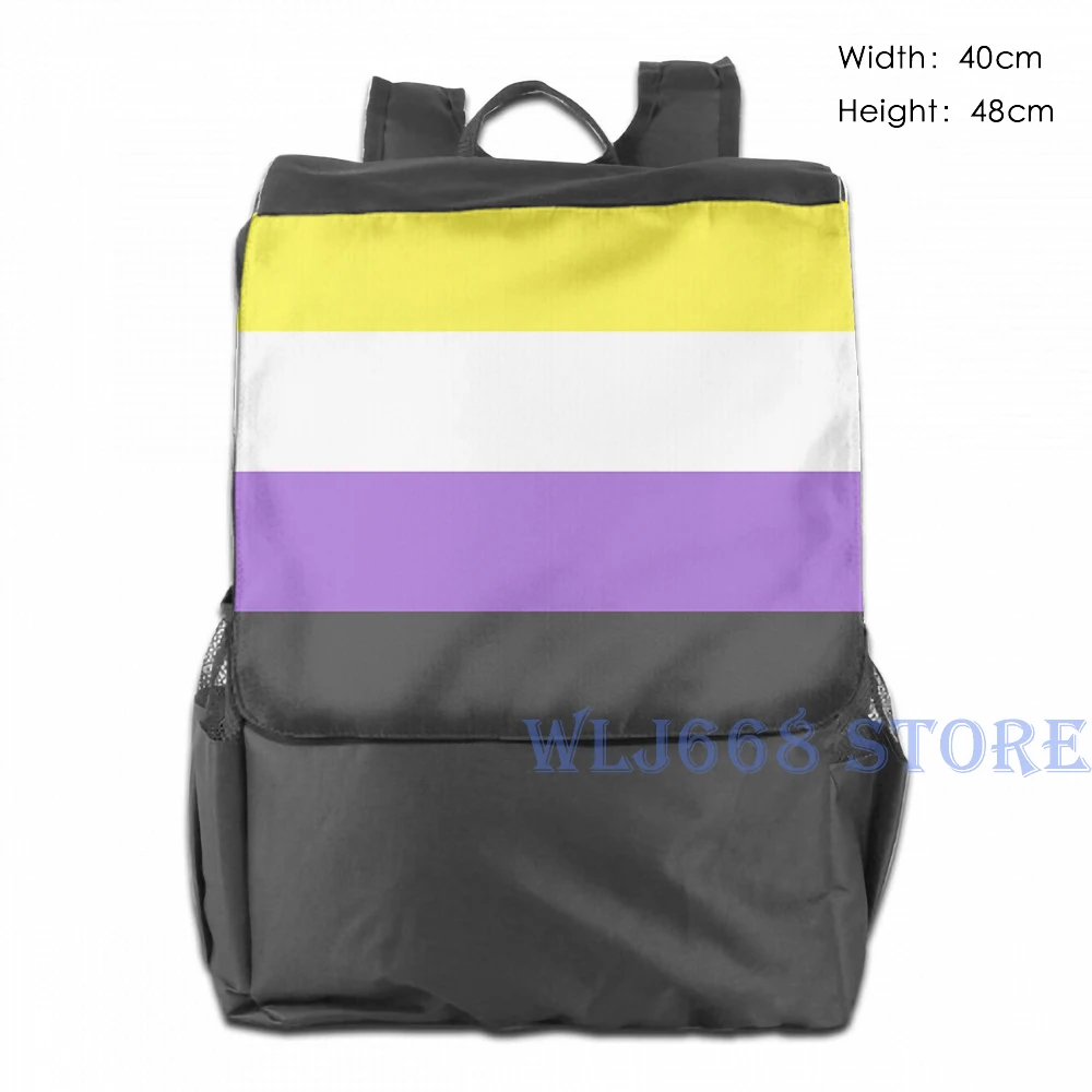 One Size Забавные графические сумки с принтом через плечо для женщин Nonbinary Flag рюкзак на одно плечо для путешествий для мужчин спортивная сумка - Цвет: One Size