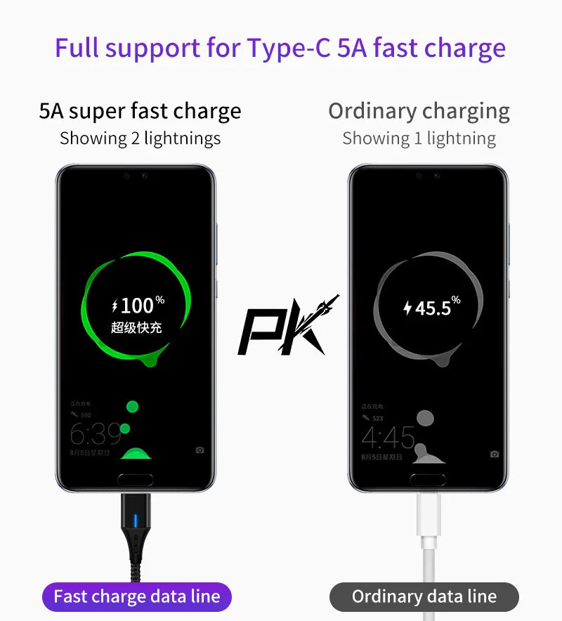 1 м Магнитный кабель type C 5A супер быстрая зарядка нейлоновый Плетеный USB-C Магнитный кабель для зарядного устройства для huawei mate 20 X P20 Pro Xiaomi