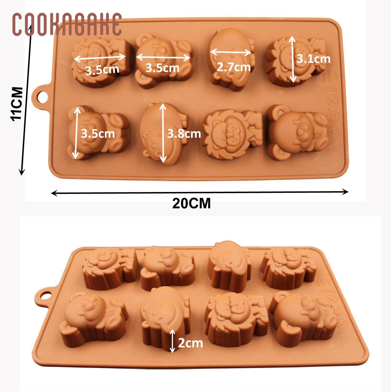 COOKNBAKE, силиконовая форма для шоколада, бисквит, конфета, клейкая помадка, форма для выпечки торта, инструмент для выпечки, животные, медведь, печенье, мыло, форма для льда, сделай сам, торт