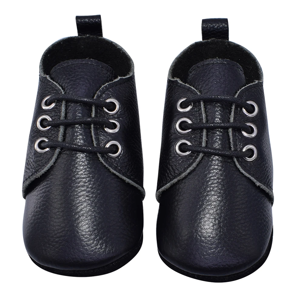 Мокасины детские из натуральной кожи в британском стиле с резиновой подошвой