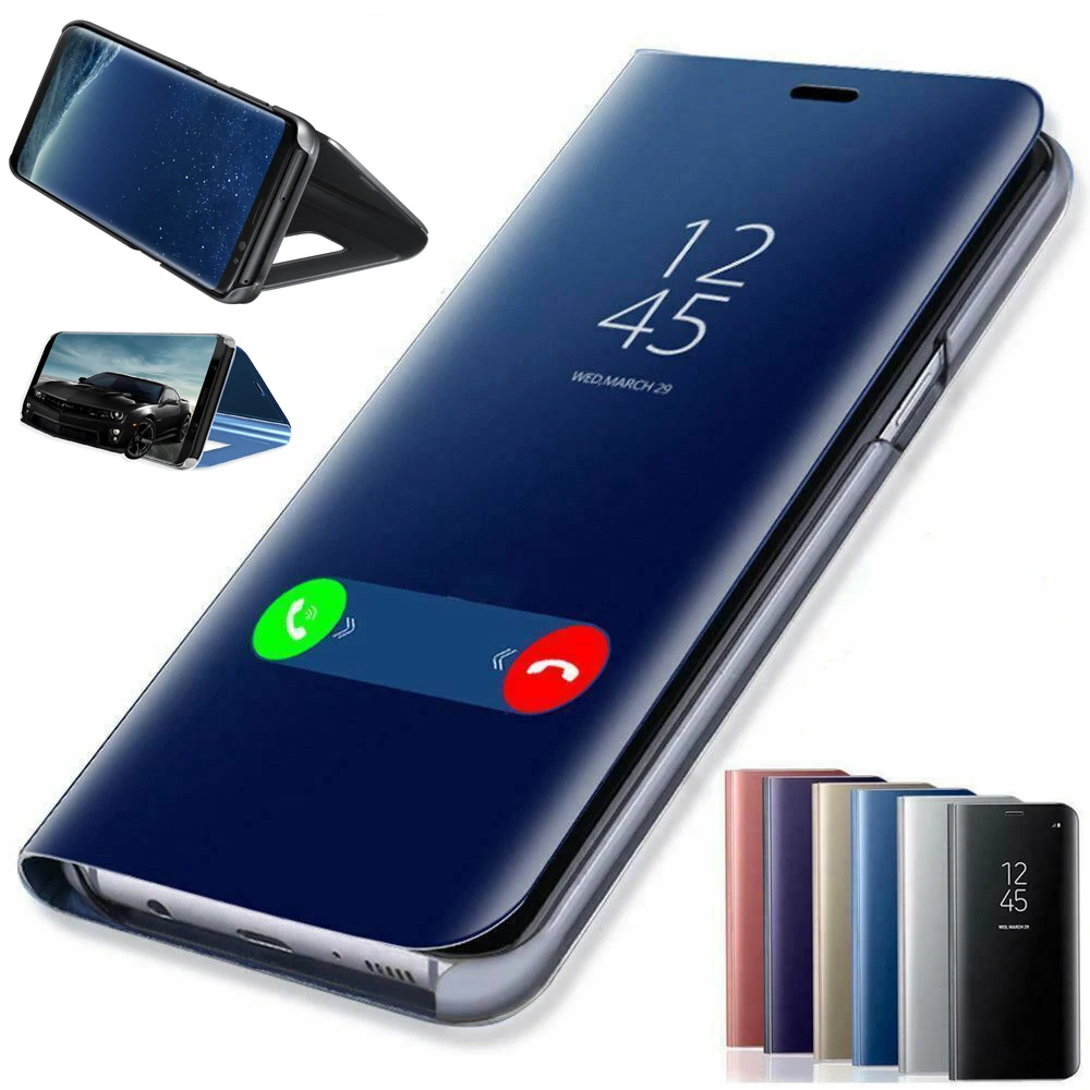 Умный зеркальный флип чехол для Samsung Galaxy A70 A60 A10 A40 M30 S8 S9 S10 + Plus 5G A6 2018 Note 10 9 8 сумка