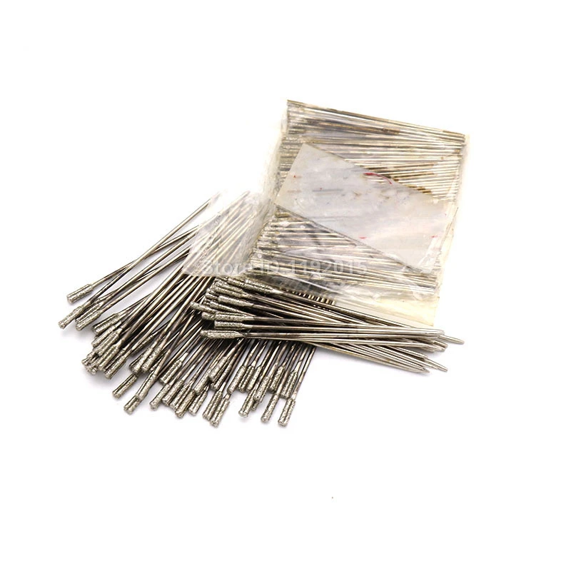 6Pcs 1.2~2.2mm Diamond Coated Lapidary Drill Bit Solid Bits Needle For Jewelry Ceramic Jade Agate Glass Amber Drilling Tool