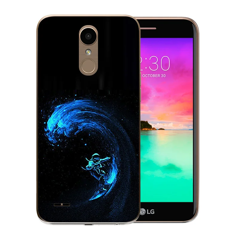 Luxury Flexible For LG K10 2017 Phoen Cases FOR M250 M250N X400 Coque Soft Silicone Space Moon Pattern Matte Back Cover |