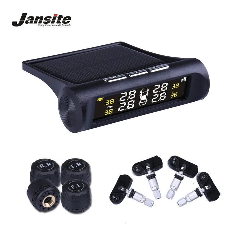 Jansite Универсальный Автомобильный TPMS солнечной энергии в шинах сигнализация