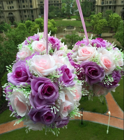

6" (15cm)Wedding Kissing Balls Silk Flower Balls Decorative Hanging Flower Ball Centerpieces Wedding Decoration Centerpieces