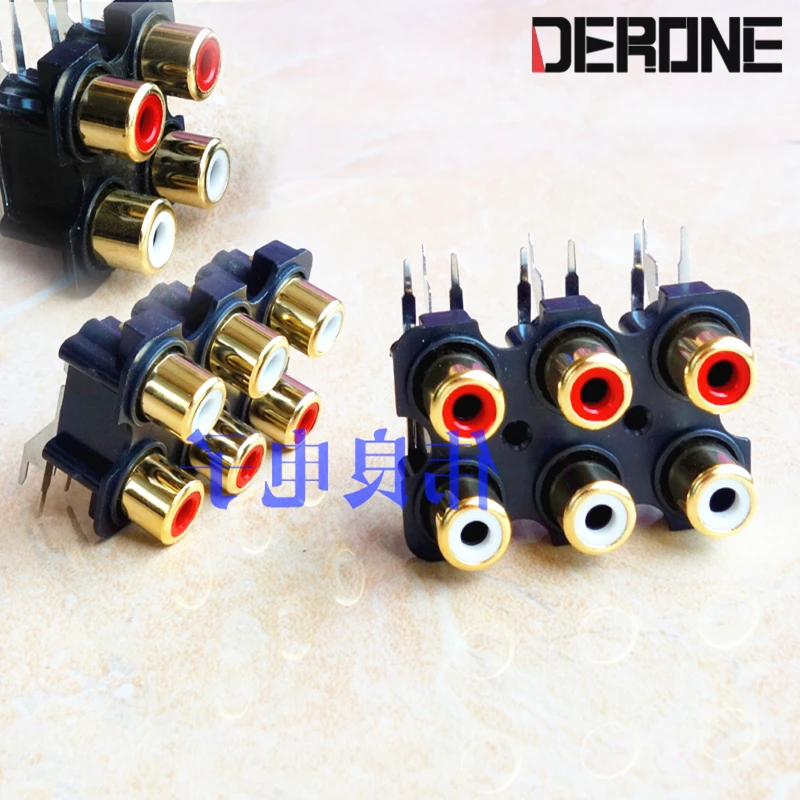 

4RCA 6RCA 4/6-position gold-plated RCA female seat Audio connection terminal