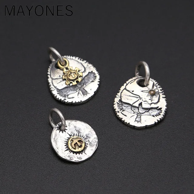 

MAYONES Real S925 Sterling Silver Jewelry Vintage Thai Silver Takahashi Goro Handmade Small Eagle Male And Female Pendant