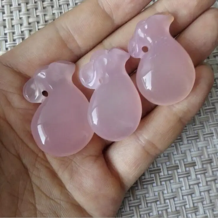 TJP natural Ice of chalcedony pendant Single side carving purse yellow agate Yellow green white pink jade | Украшения и