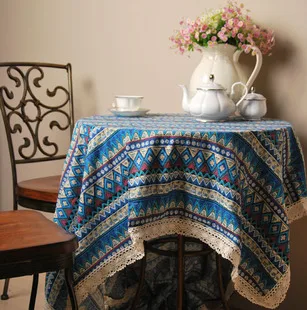 New Listing Fashion Leisure Flower Geometric Dining Table Cloth Cotton Linen Dustproof Tablecloth Dust Tight Wallpaper | Дом и сад