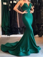 prom dresses 2019 sexy hunter green sweetheart off shoulder mermaid evening gowns sleeveless elegant plus size custom made vest