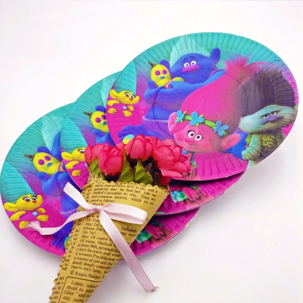 10 шт. 7 дюймов тролли Babyshower тарелка товары для детской вечеринки тема для детского дня рождения Декорации праздничные принадлежности Набор для вечеринок