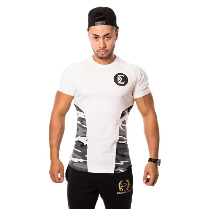 2018 Spring Summer Men Short Sleeve Sport Running Shirt breathable Training Fitness T Gym bodybuilding Clothing Sportswear | Спорт и