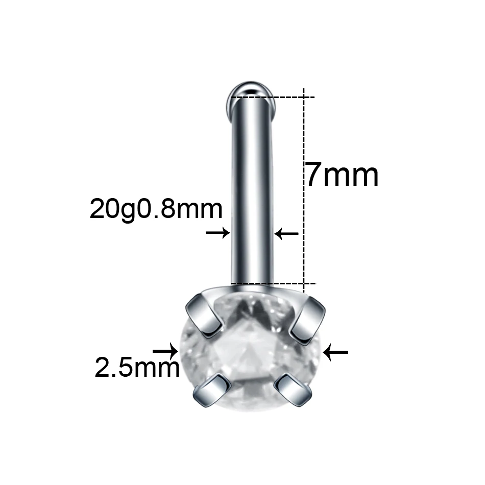 1 шт. стальные кольца для носа серьги пирсинга ноздрей шпильки с опалом Nazir