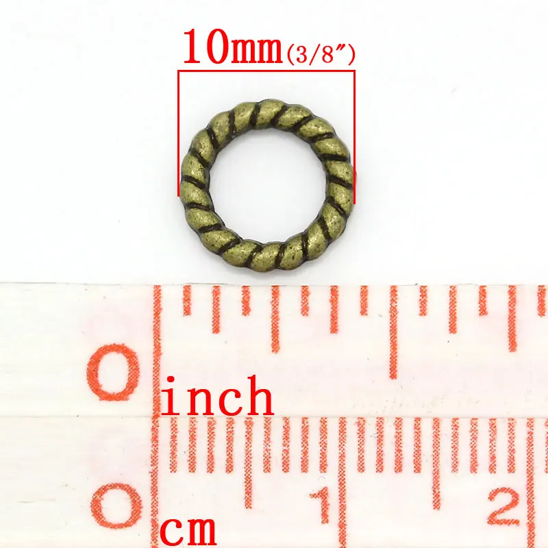 DoreenBeads закрытый пайка из металлического сплава круглые античные бронзовые