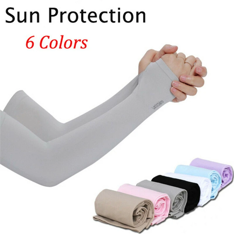 1 Pair Ice Cooling Sleeves Arm Warmer Breathable UV Sun Protection Running Basketball Elbow Pad Sports Stretch Outdoor Sleeve