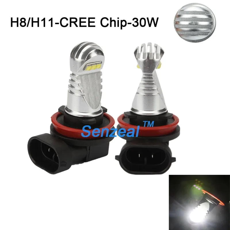 2x Высокое качество 30 Вт CREE Chip XBD H11 Автомобильный светодиодный противотуманный