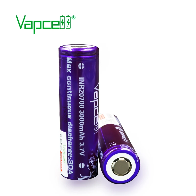 1 доллар купон Vapcell 20700 аккумулятор высокой энергии перезаряжаемый 3,7 V molicel 20700 3000 mah 30A литий-ионный аккумулятор