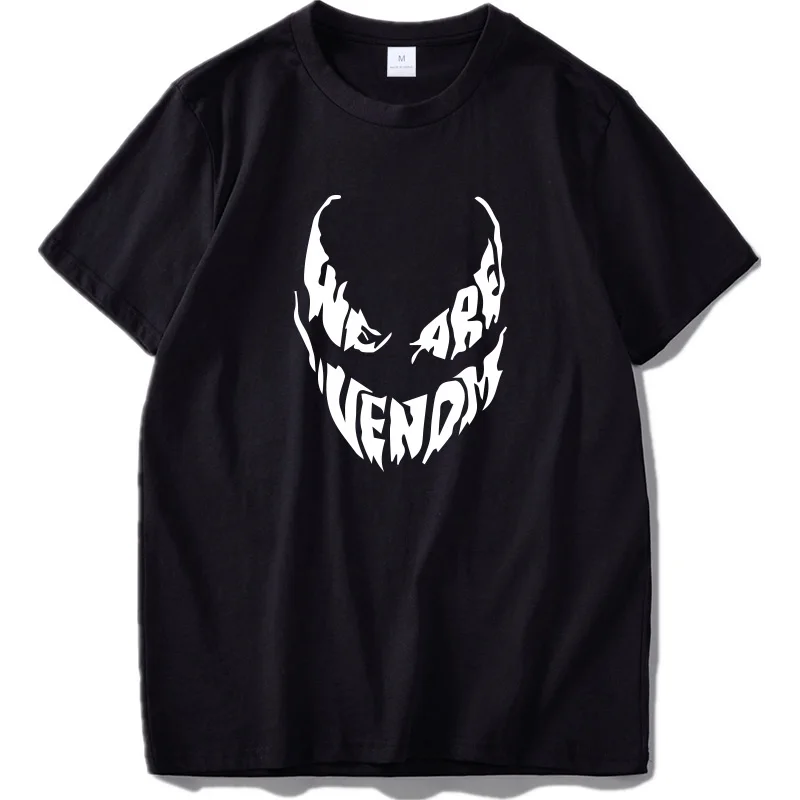 We Are Venom футболка супергерой крутой аниме Camiseta Homme хлопок Оригинальная футболка с персонажами из комиксов Прямая поставка - Цвет: Black