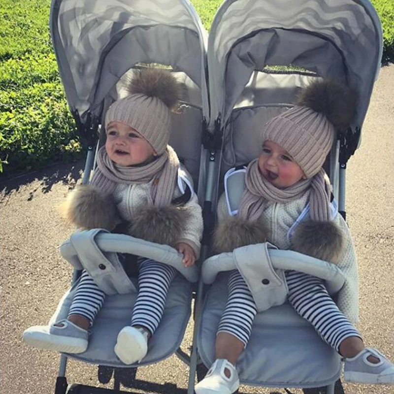 Новая зимняя вязаная шапка из искусственного енота для маленьких мальчиков и