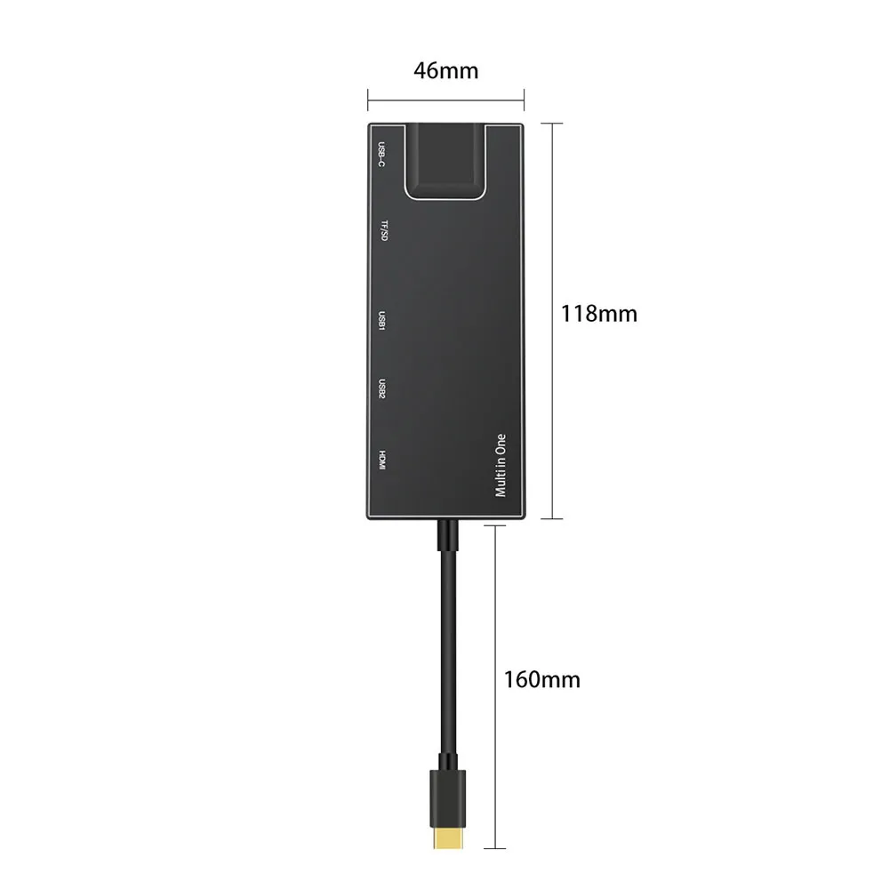 USB C к Type 8 в 1 3 0 HDMI 4K RJ45 адаптер Micro SD TF кардридер концентратор Type-C OTG для нового Macbook |