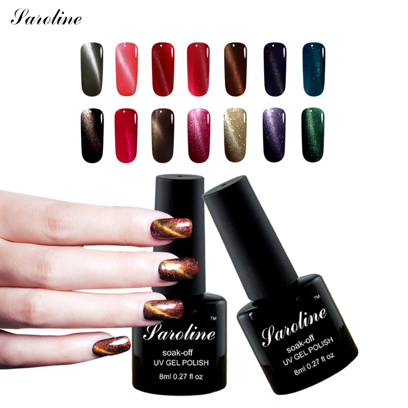 Saroline 3D кошачий глаз Гель-лак для ногтей Soak Off Semi permanent 8 мл Гель маникюра Гибридный