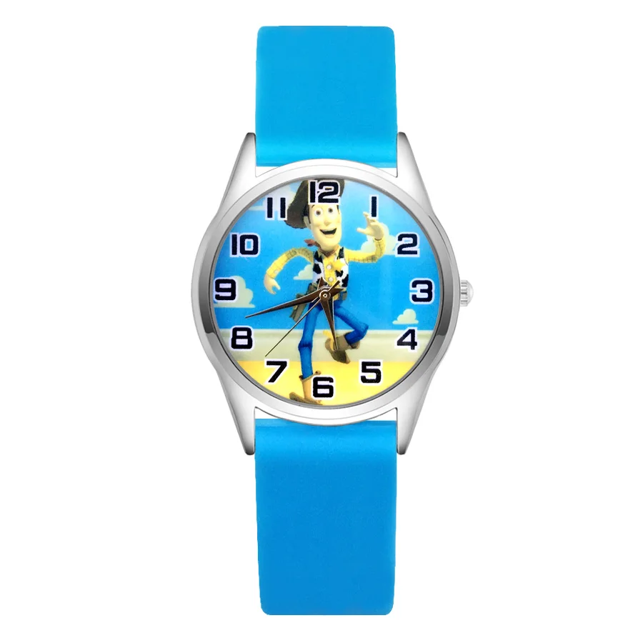 Sky Blue История игрушек мультфильма стиль детские часы женщин студентов девочек мальчиков кварцевые мягкий силиконовый ремешок наручные часы JC09 - Цвет: Sky Blue