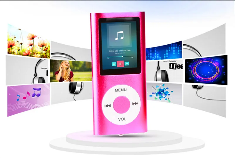 5 цветов, высококачественный mp3-плеер, 8 ГБ, флэш-память, тонкий 1,8 дюймовый плеер с ЖК-дисплеем, видеоигра, кино, радио, FM, длительное время игры