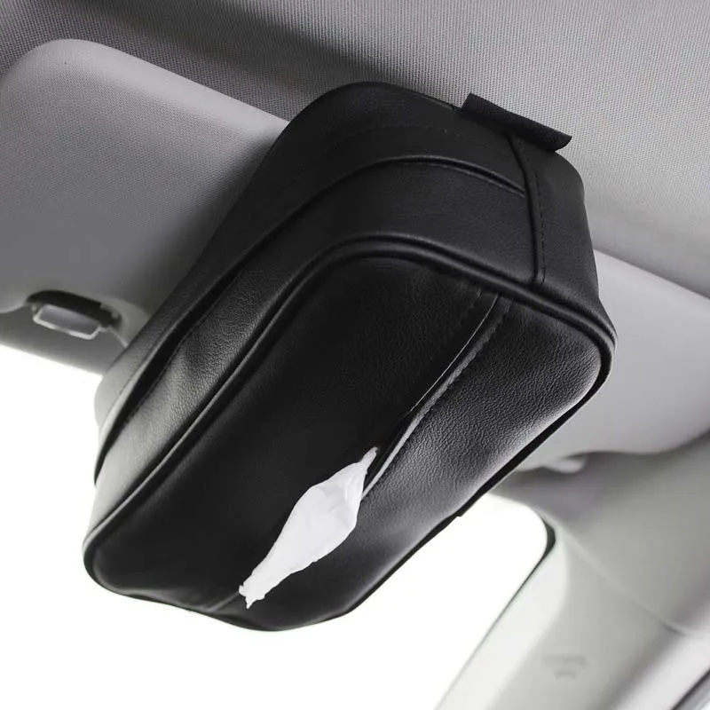 Высокое качество черный искусственная кожа коробка ткани автомобиля с держатель