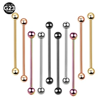 10pcslot g23 titanium ear piercing industrial earring piercings industrial barbells bar scaffold ear cartilage 14g body jewelry