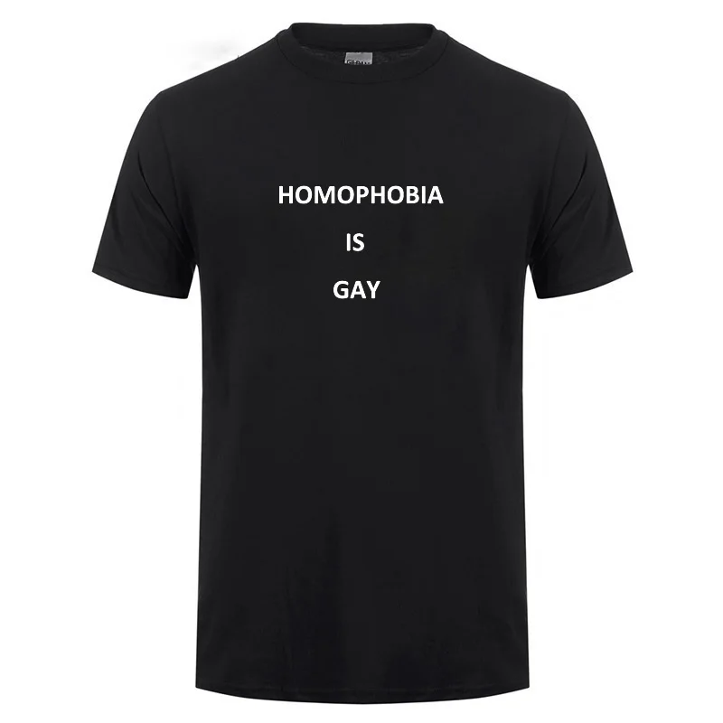 Мужская и женская хлопковая Футболка с круглым вырезом HOMOPHOBIA IS GAY|Мужские
