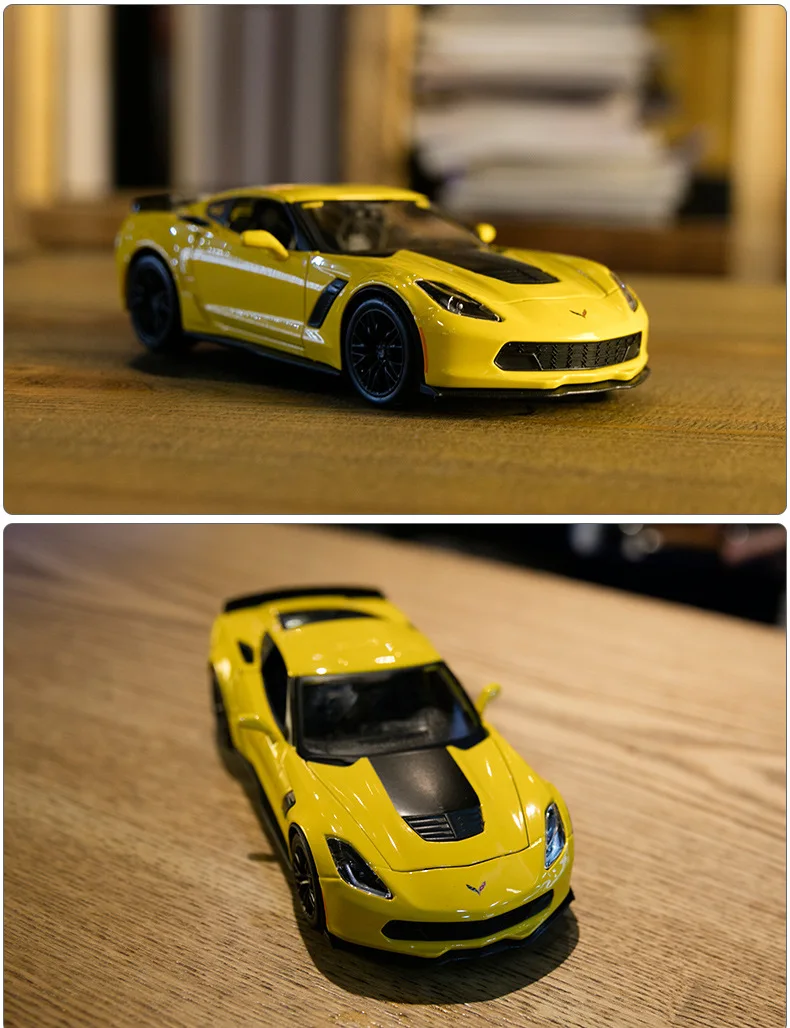 Коллекционная 1:24 Die-Cast Car Modles сплава моделирования Авто мобильные автомобиля спортивный автомобиль mkd3 Chevrolet Corvette Z06 детские игрушки