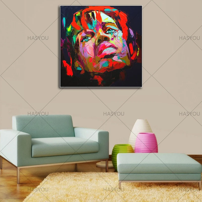 100% Красивая картина на стену крутая девушка портрет картины маслом абстрактные