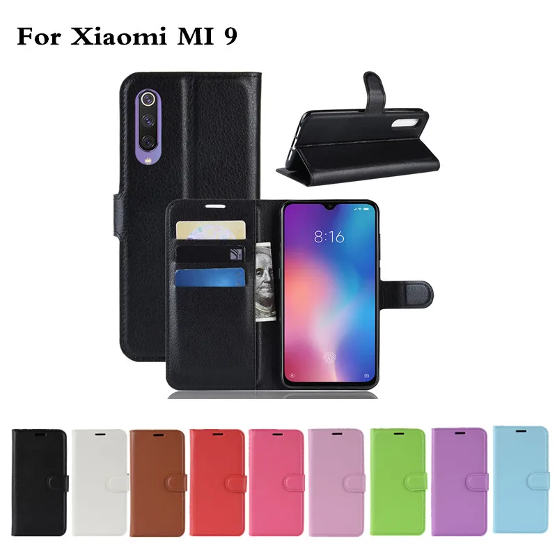 10 шт./лот личи зерна флип из искусственной кожи чехол для Xiaomi Mi 9