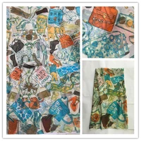 140cm new summer print 100silk chiffon fabric fashion colorful leopard design print 100 silk chiffon fabric 6momme ds02