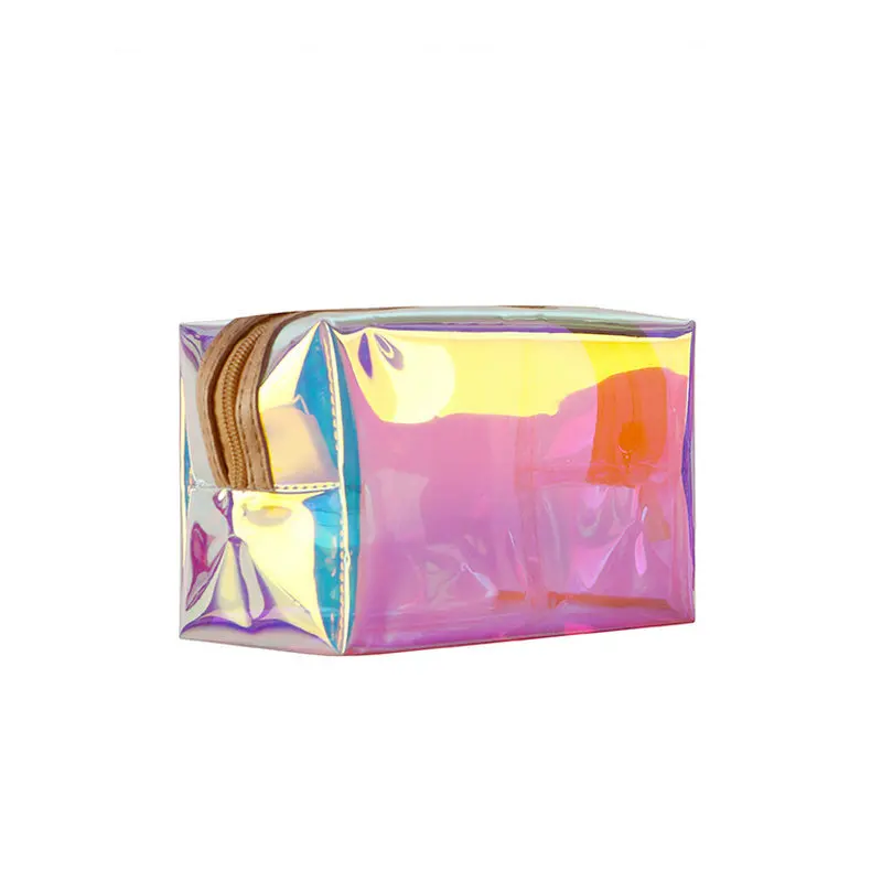Голографическая прозрачная косметичка Женская Радужная лазерная голограмма